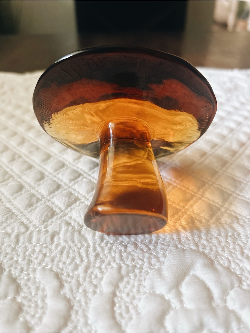 Vintage Amberina Art Glass Mushroom PapperweightMid-Century Modern Viking style - Picture 4 of 9